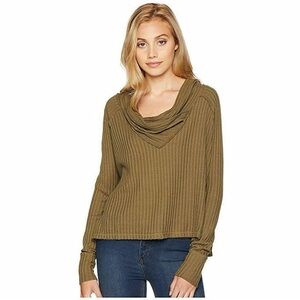 Free People We The Free Wildcat Thermal Top Olive Green Women's Size M